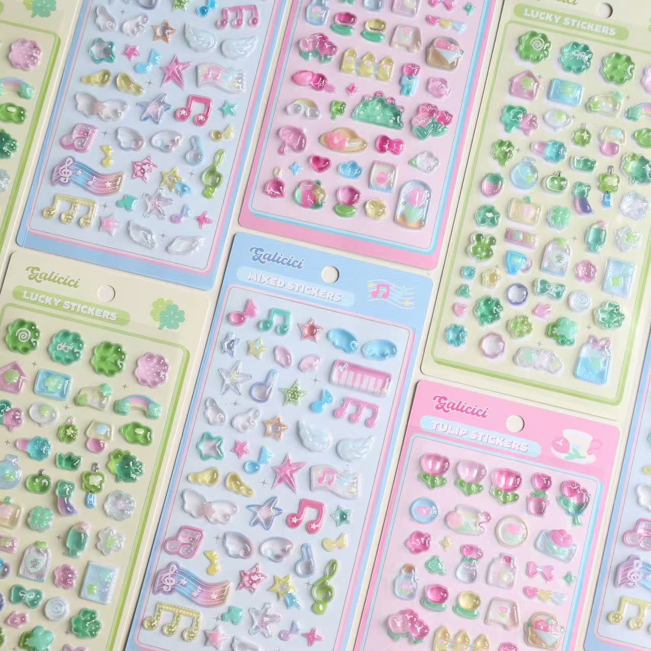 Embellishments For Scrapbooking - 1PC/3PC Adhesivo de cristal coreano tridimensional