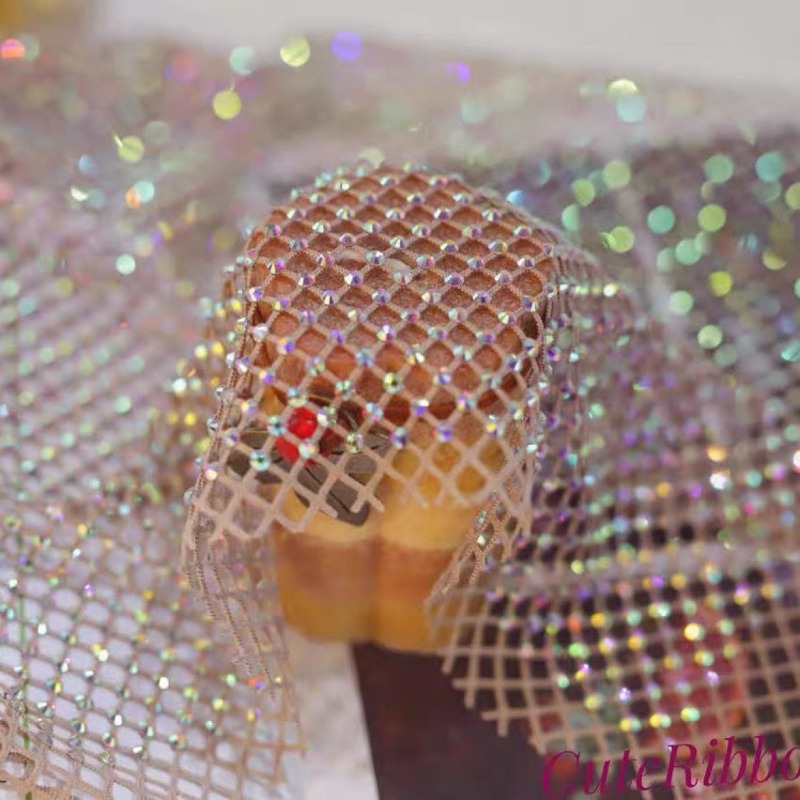 Tela de malla elástica con ped - Crystal Mesh Fabric reseña y precio
