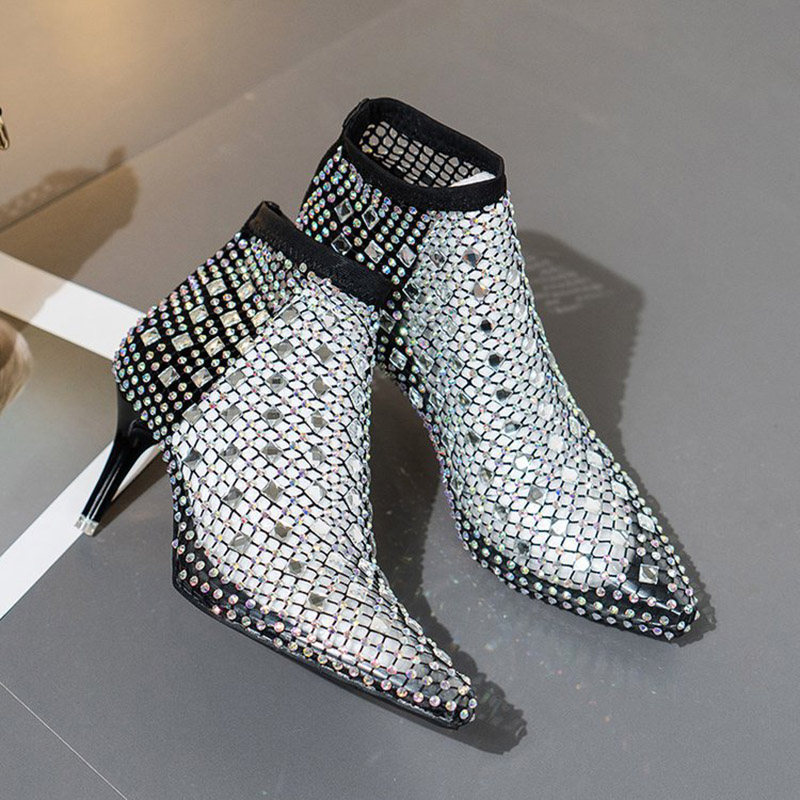 Sandalias de malla para mujer, - Crystal Mesh Fabric reseña y precio